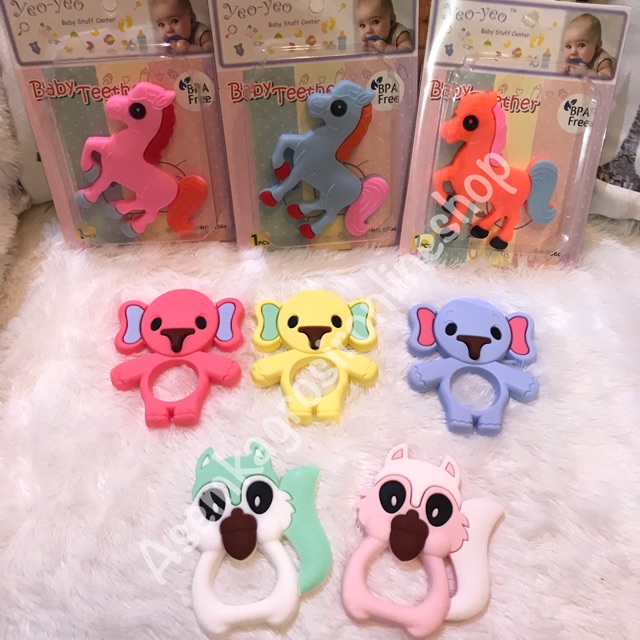 Gigitan Yeo- yeo / kinawa baby karet padat silikon karakter lucu animal teether baby gigitan bayi