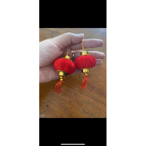 Hiasan lampion imlek kain bludru hiasan lampion