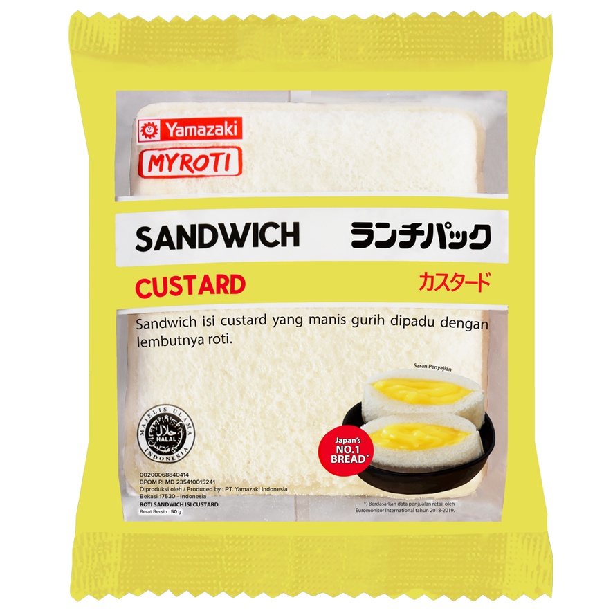 

YAMAZAKI MYROTI Lunchpack Roti Sandwich isi Custard