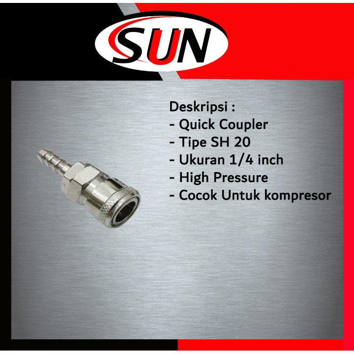 Sambungan Kompresor Angin Quick Coupler Sh 20 1/4  Inch