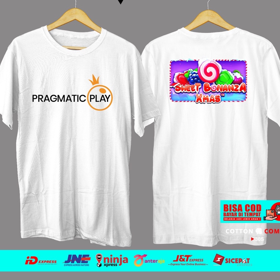 Tshirt baju Kaos Distro pragmatic Play Sweet Bonanza Xmas/ Kaos Game Slot DTF