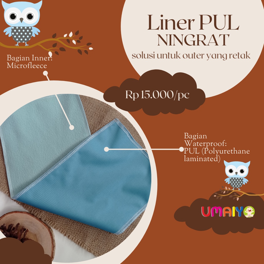 Ningrat Liner Lembaran Pocket Kain pelapis Clodi Popok Kain