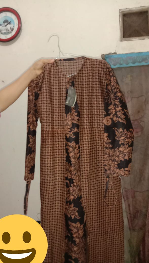 Gamis Batik Modern Murah Katun Halus Kombinasi Truntum, Ori Batik Aksara Pekalongan Big Size Jumbo