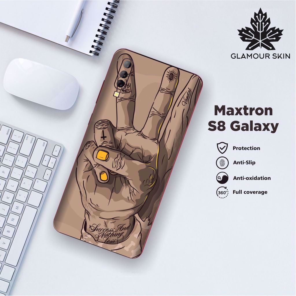 *(Dapat2PCS)* MAXTRON S8 GALAXY 4G Garskin Case/Stiker Protector Motif PEACE