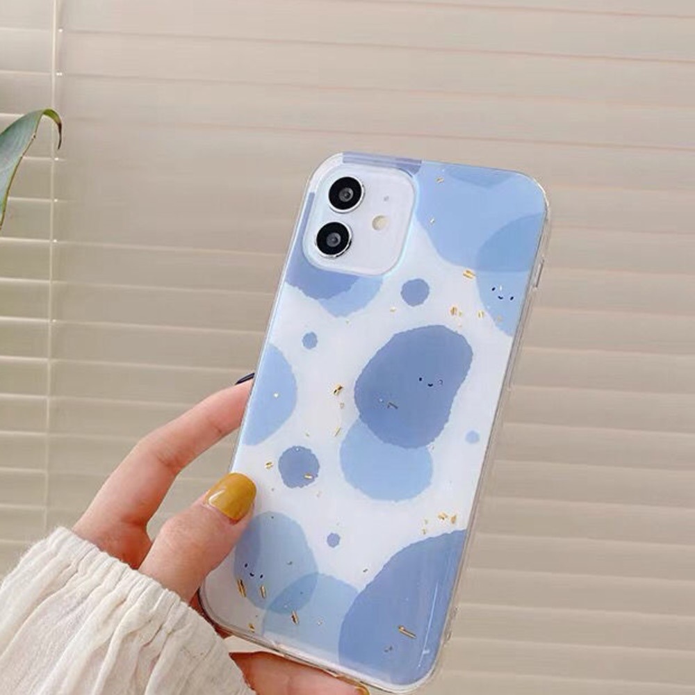 Pola Batu Biru Casing Ponsel IPhone 12 13 11 Pro Max X Xs Max Xr 7 8 Plus Lbxl