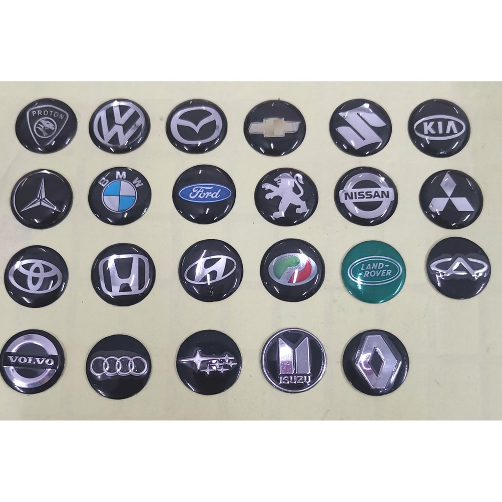 50pcs 14mm logo Lencana Kunci Mobil Untuk Lipat flip remote key crystal KD/VVDI car remote control label crystal drop glue key label key shell Stiker Untuk Perodua honda Toyota VW