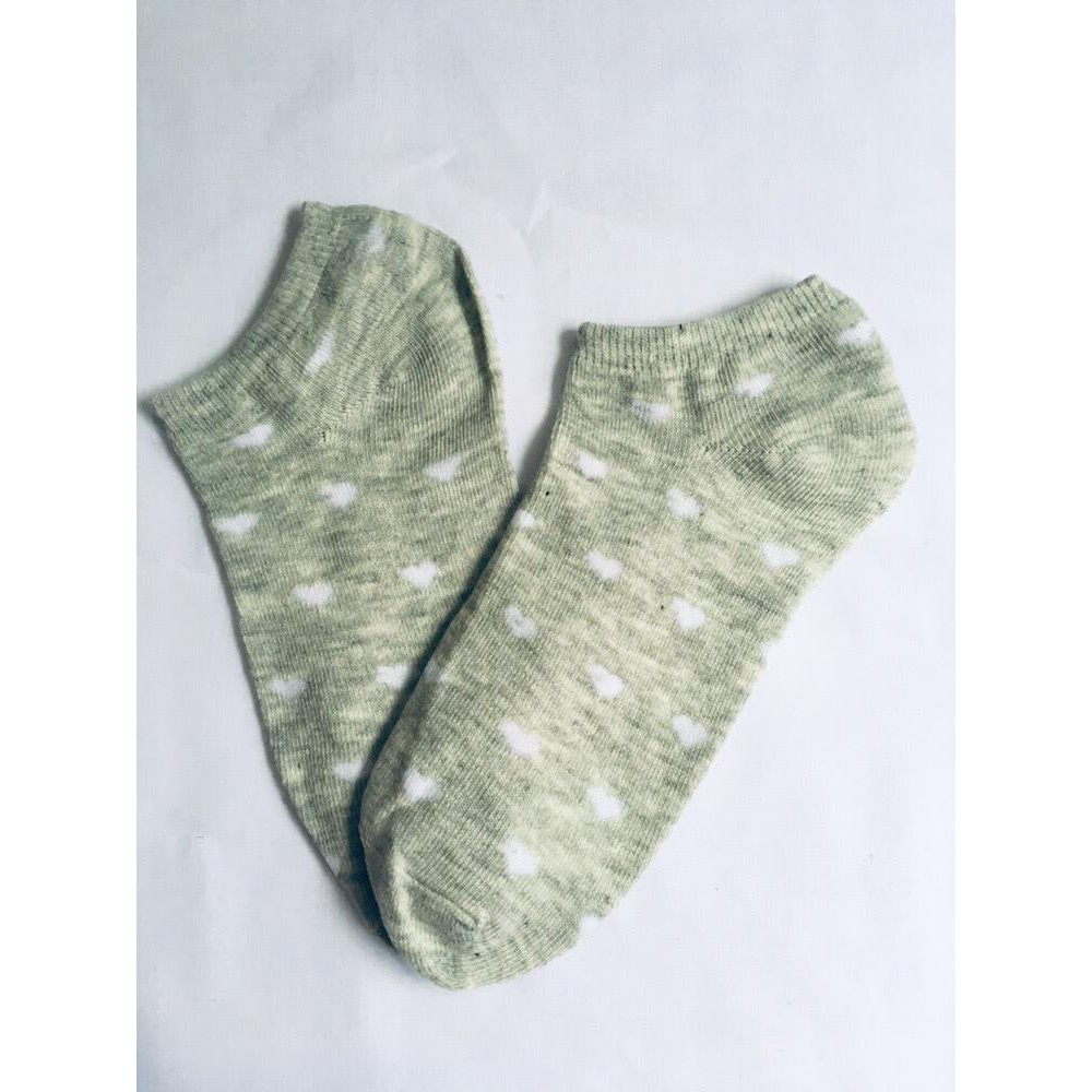 FAYES Kaos Kaki Wanita Ankle Kaos kaki Cute Kaos Kaki Motif Kaos Kaki Semata Kaki Socks U16-H01 GREY