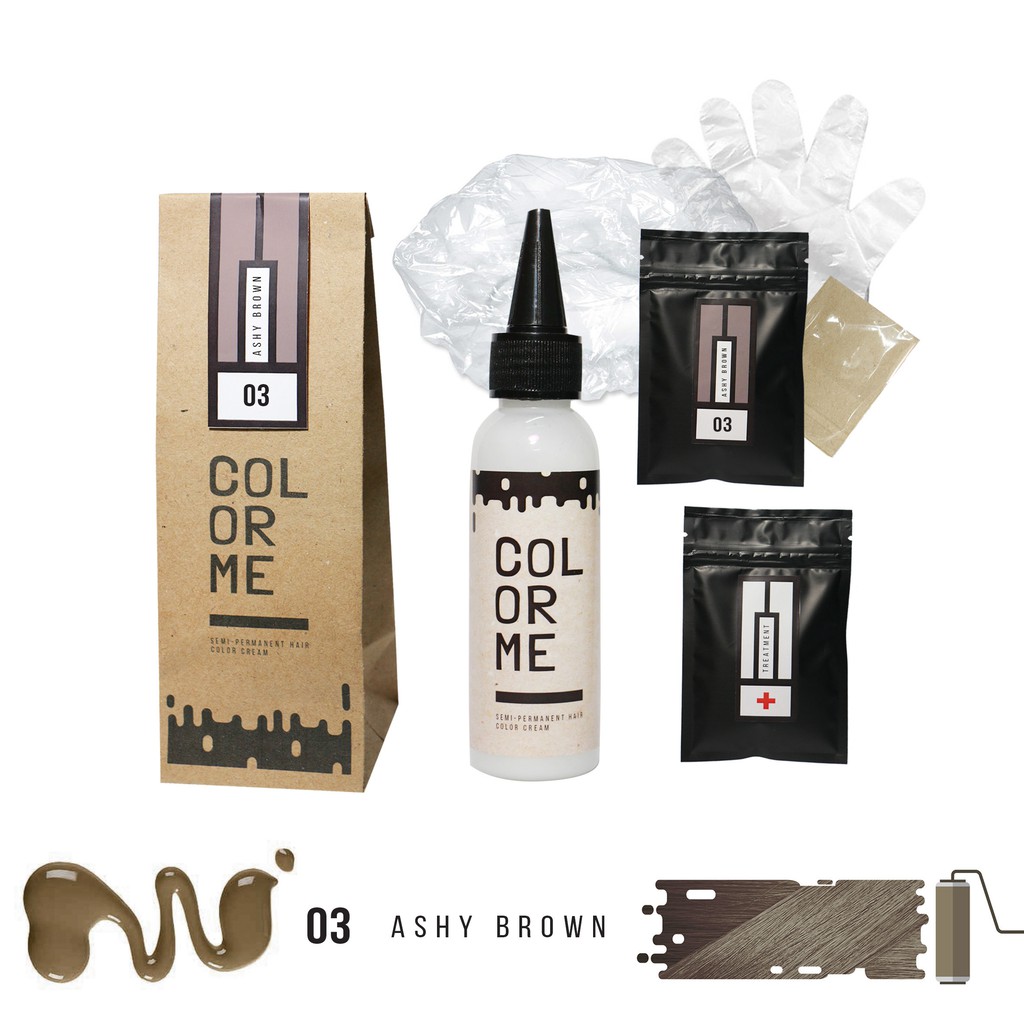 CM-AB COLOR ME ASHY BROWN hair color cream / coloring / cat pewarna rambut