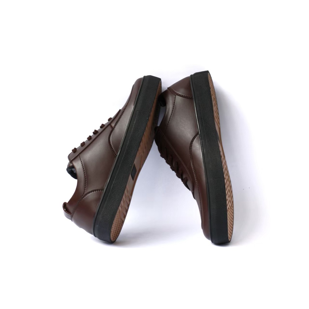 ROVER BROWN - Sneaker Kasual Pria Bahan Kulit Formal Santai - Bergaransi