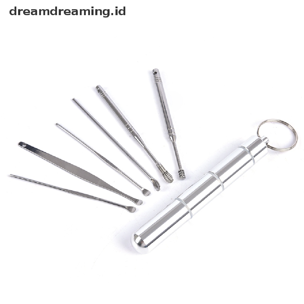 (dreamdreaming.id) 6pcs / Set Alat Pembersih Telinga Bahan Stainless Steel