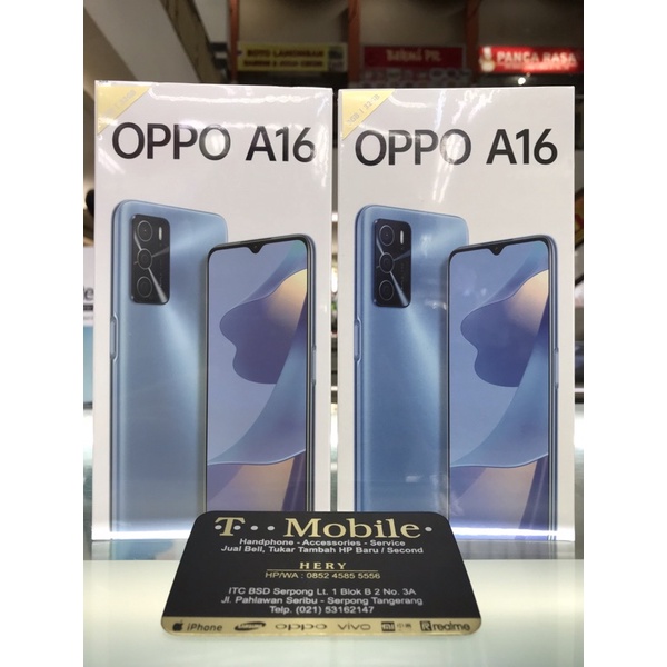 OPPO A16 RAM 4/64GB / RAM 3/32GB - BLACK - BLUE - SILVER - HELIO G35 - AI TRIPLE CAMERA - 5000mAh