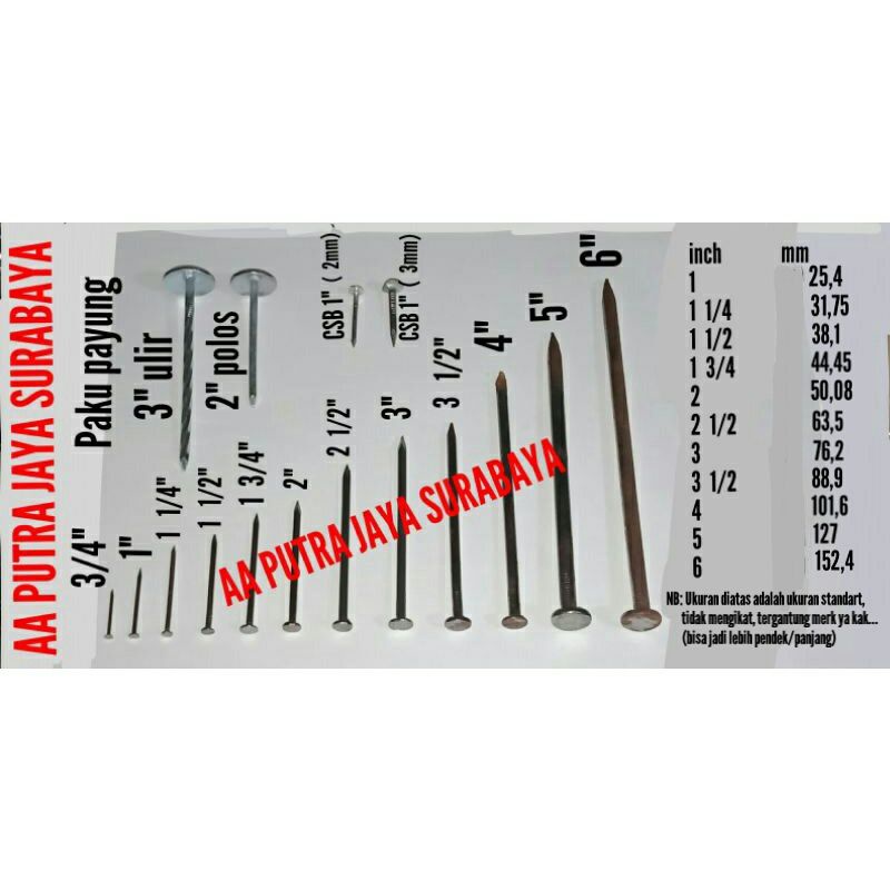 Paku Kayu, paku kalsi, paku payung 1/4 kg