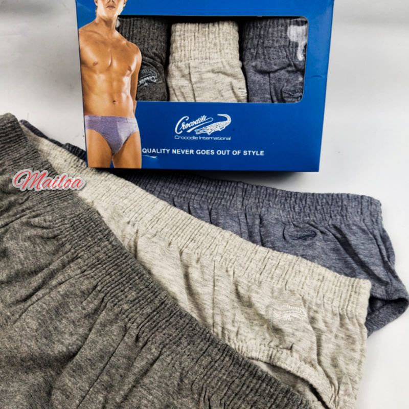 Grosir 2 box CD Celana Dalam Pria Dewasa M L XL Crocodile KOTAK BIRU Jumbo Big Size Katun Karet Keru
