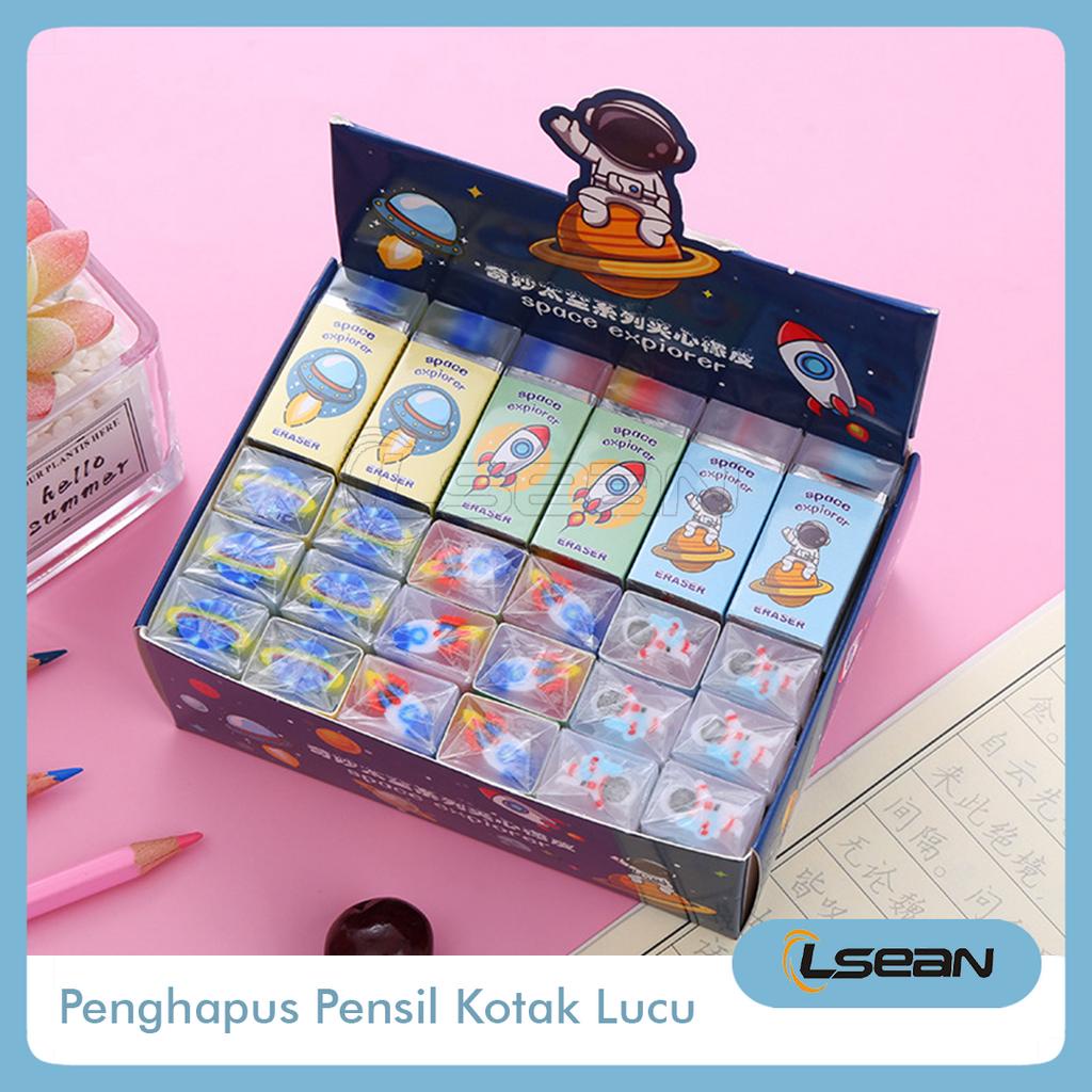 Penghapus Karet Eraser Pensil Kotak Motif Buah Hewan Dinosaurus Rocket Lucu