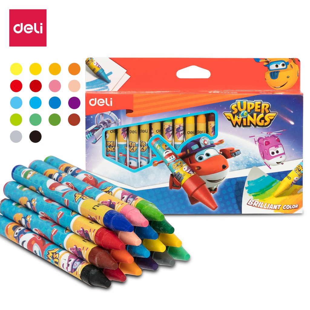 

Deli Super Wings Krayon lilin φ8 * 90mm Round Barrel 18 warna EC21010
