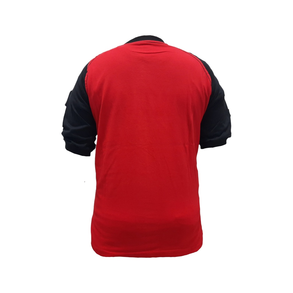 Kaos pendek tactical/blackhawk dewasa merah kombinasi katun combed 20s