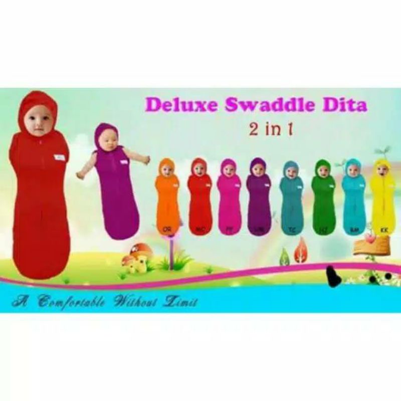 SNI TERMURAH Dita Moons Care Bedong Deluxe Swaddle 2in1 Bedong tangan bisa keluar