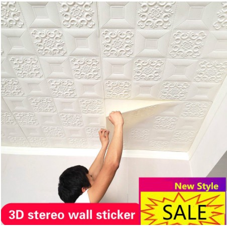 Waterproof plafon dekoratif kertas dinding 3D dinding tiga dimensi atap kamar tidur  wallpaper stike