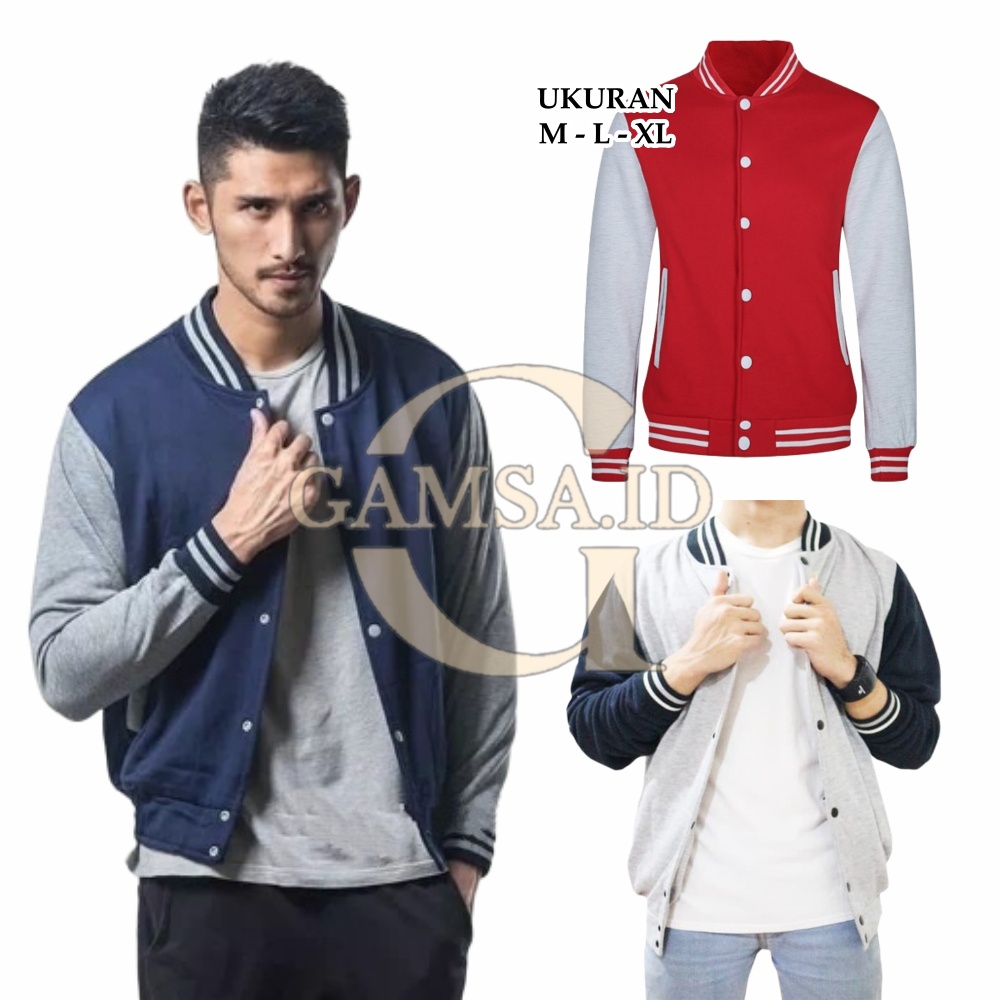 COD - JAKET VARSITY PRIA WANITA JACKET POLOS SWEATER BASEBALL SWEATER SEKOLAH KULIAH