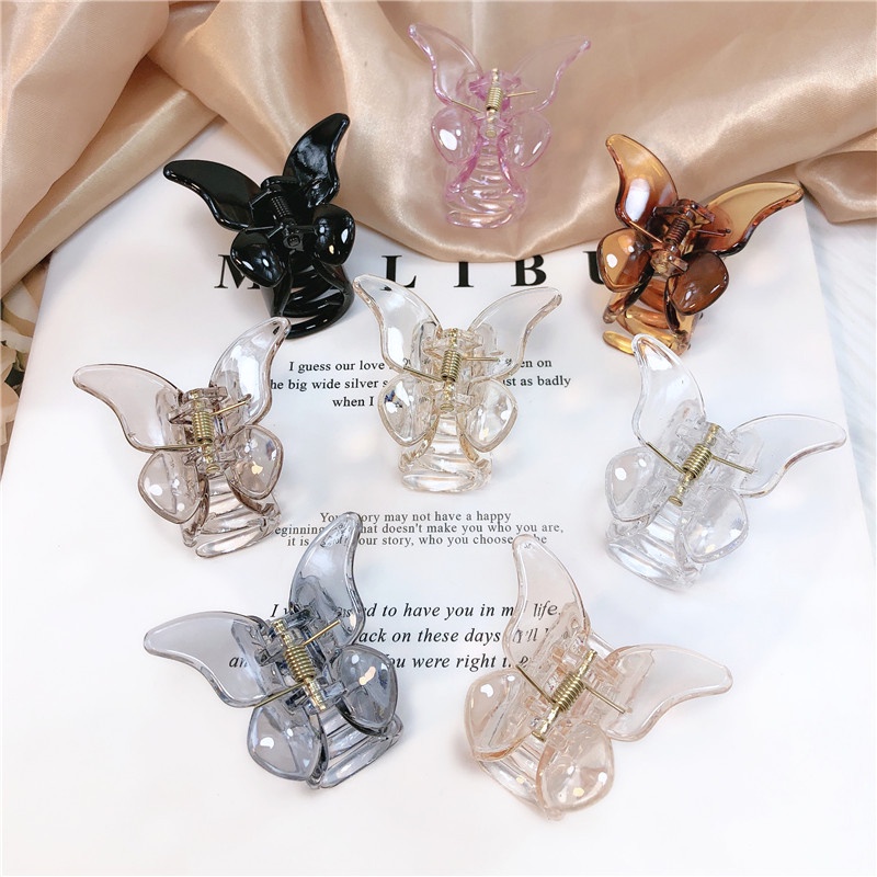 Retro Acrylic Transparent Butterfly Hair Clip For Women