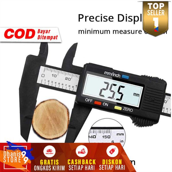 Jangka Sorong Digital Stainless Vernier Caliper LCD Screen Perkakas Jangkasorong Elektrik Perlengkapan Pertukangan Meeteran Mini Murah