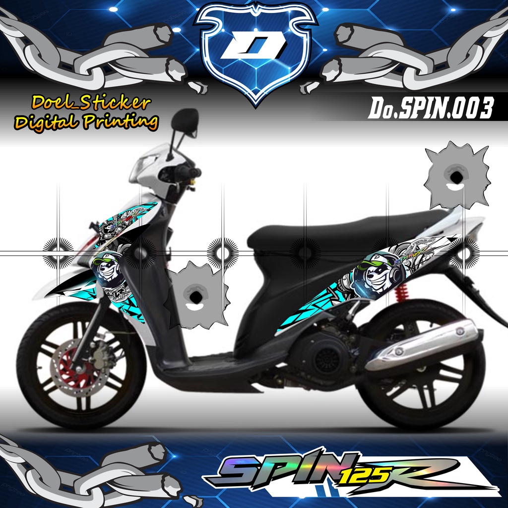 Sticker Striping Variasi SUZUKI SPIN 125 Semi Full Desain Panda 003