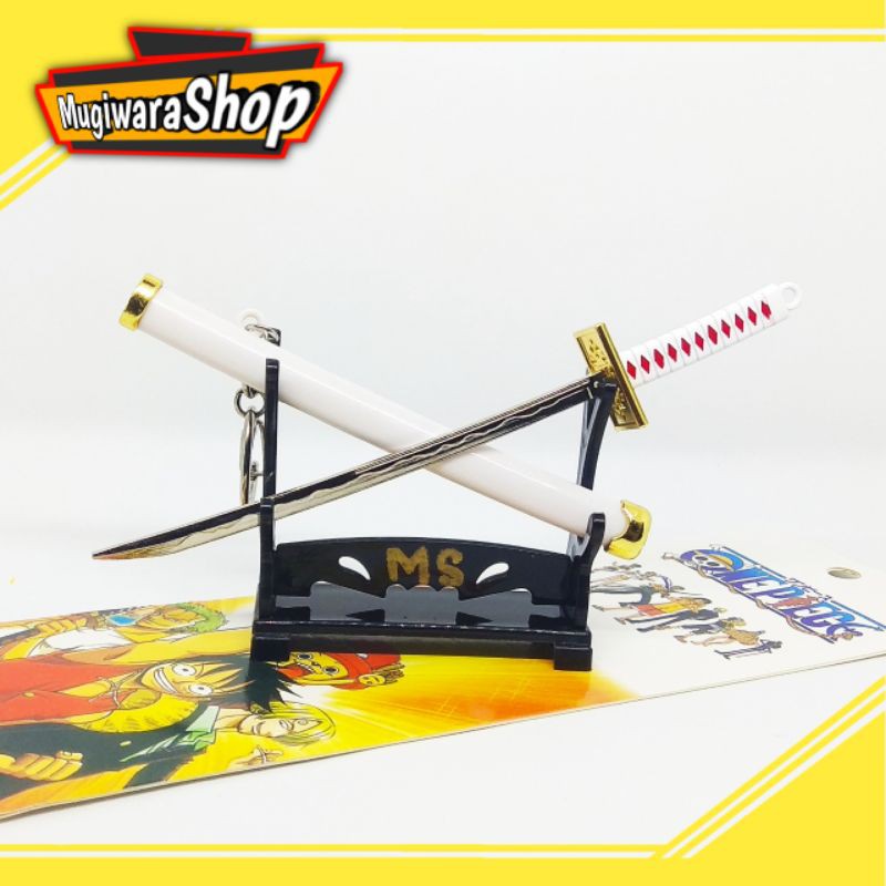 Keychain Pedang Wado Ichimonji Zoro Anime One Piece Gantungan Kunci Miniatur Action Figure Samurai