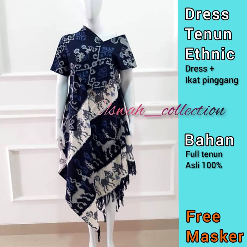 dress ulos dress tenun dress etnik dress ntt ( READY) FREE MASKER