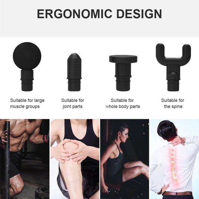 FMFIT Alat Pijat Getar Elektrik Portable Wireless Muscle Fascial Massage Gun