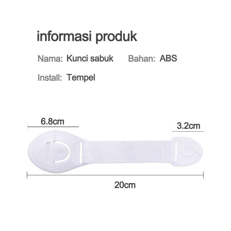 Baby Safety Lock Drawer/Pengunci lemari/Kunci kulkas pengaman anak/Tali Penahan Pengunci L36