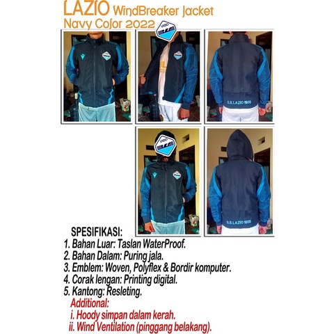 LAZIO Windrunner Training Jacket 21-22 (Navy).