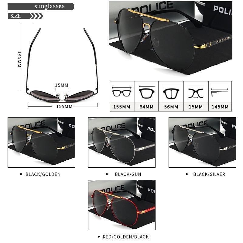 Kacamata POLICE / POLISI Pria Polarized Anti UV police sunglasses Kacamata Inspektur vijay