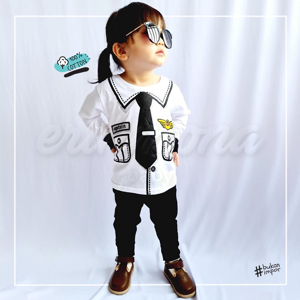 baju piyama anak baju anak cowo cewe piyama bayi model PILOT 2y 3y 4y