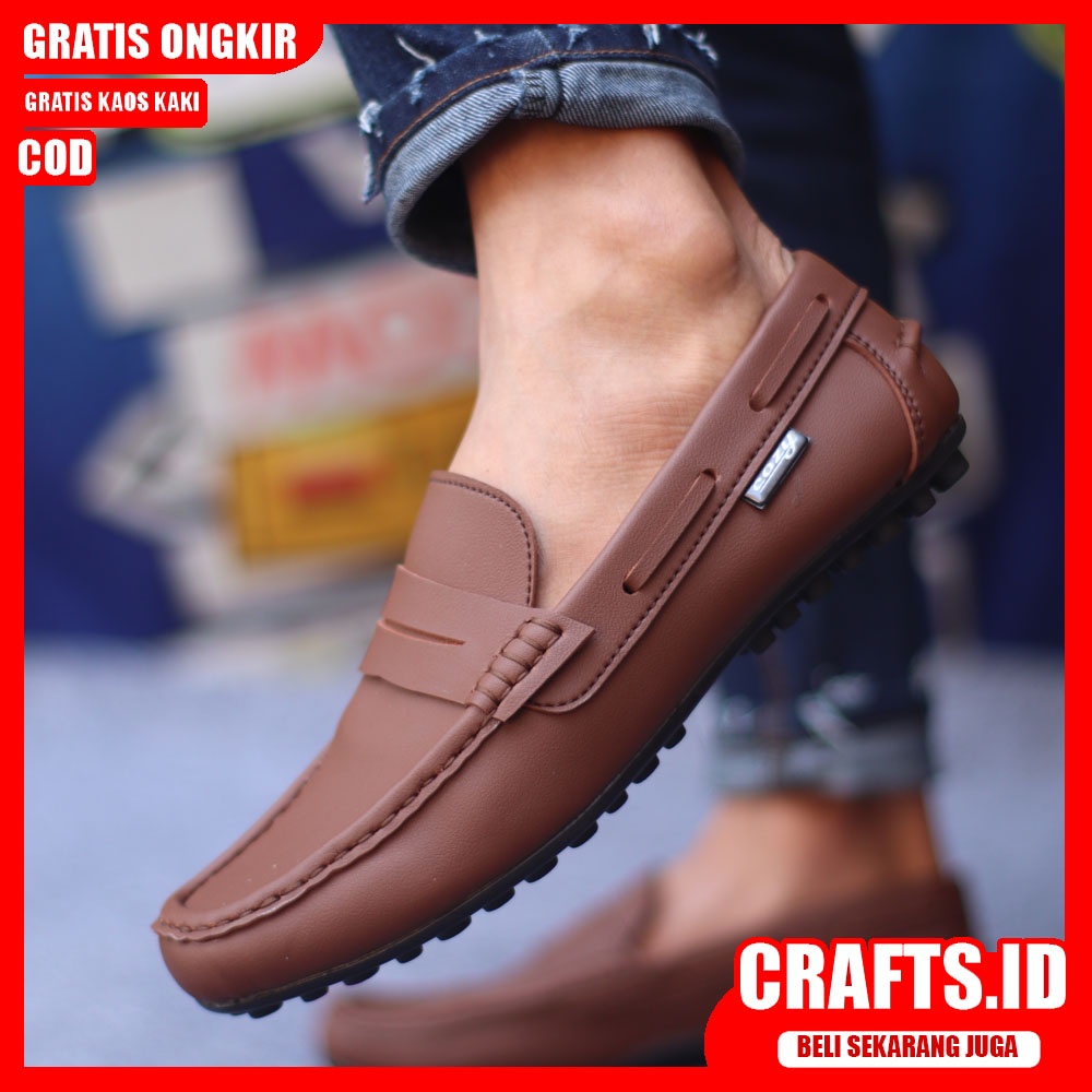 CRAFTS X VERONA Sepatu Formal Pria Kulit Sytetic Kerja Pantofel Cowok Casual Pria