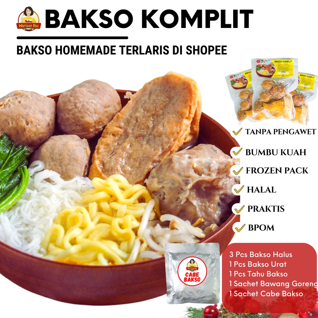 

Bakso Sapi Komplit Halus Urat Tahu