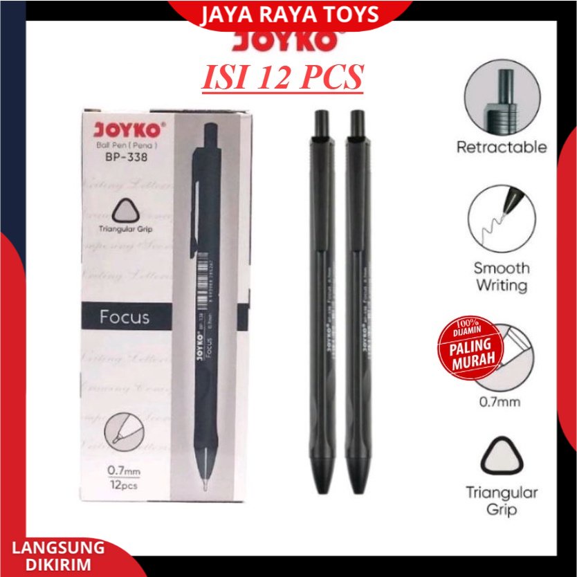 ( PROMO ) (12 pcs) PULPEN JOYKO VOCUS BP 338 / BALLPOINT PENA LANCIP JOYKO 0.7MM 1 PAK