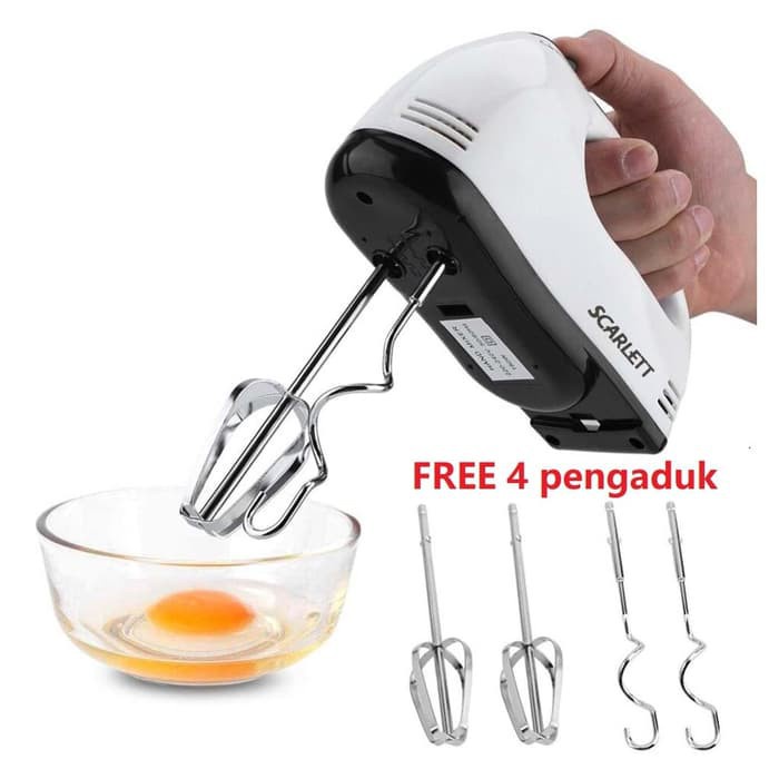 Hand Mixer Scarlett - Pengaduk 7 Kecepatan Otomatis Murah