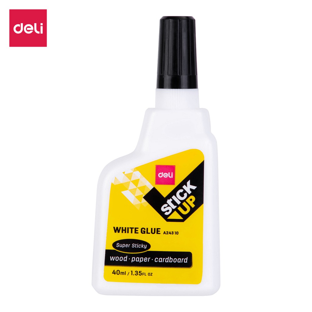

Deli Lem Putih 40ml/80ml aplikator buka dan tutup putar dengan desain datar EA24410 EA24310