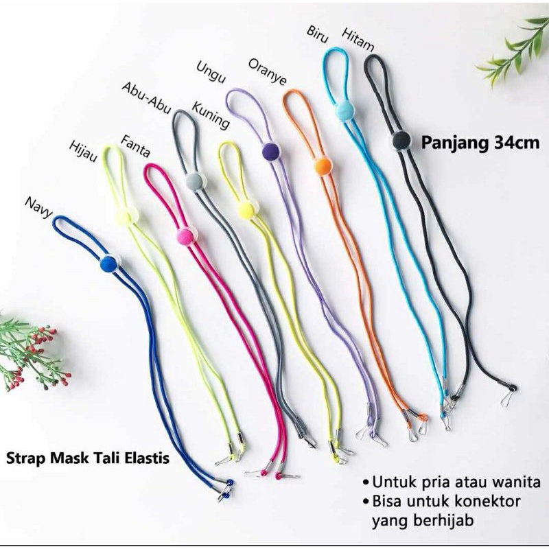 Tali Masker polos/Tali Hijab/Konektor Hijab