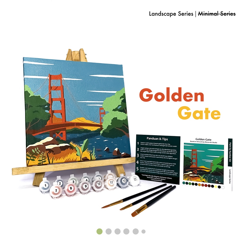 

Paint by Number Golden Gate | Painting Kit Art Set - Mecca Art Studio