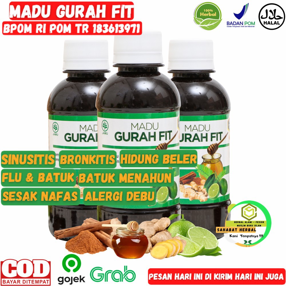 Obat Flu Batuk Demam Madu Gurah Fit Obat Herbal Sakit Tenggorokan Sesak Nafas Sinusitis Asma Tbc Shopee Indonesia
