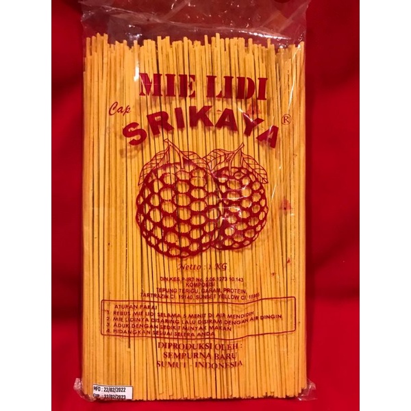 Mie Lidi Mentah Mie Gomak Medan Sempurna Baru Cap Srikaya 1kg 1 kg