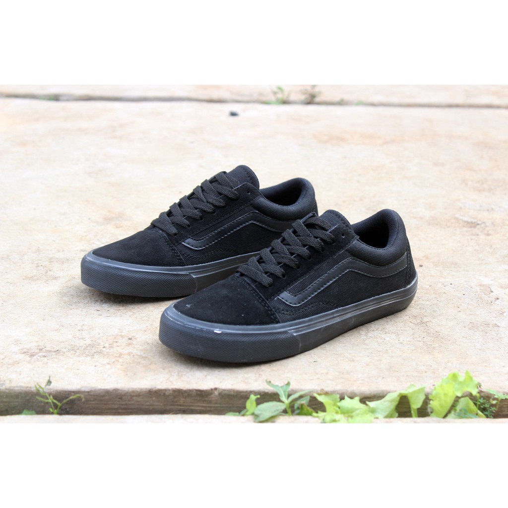 SEPATU VANS AUTHENTIC FULL BLACK HITAM POLOS WHITE PUTIH OLDSKOOL ERA IC IFC DT