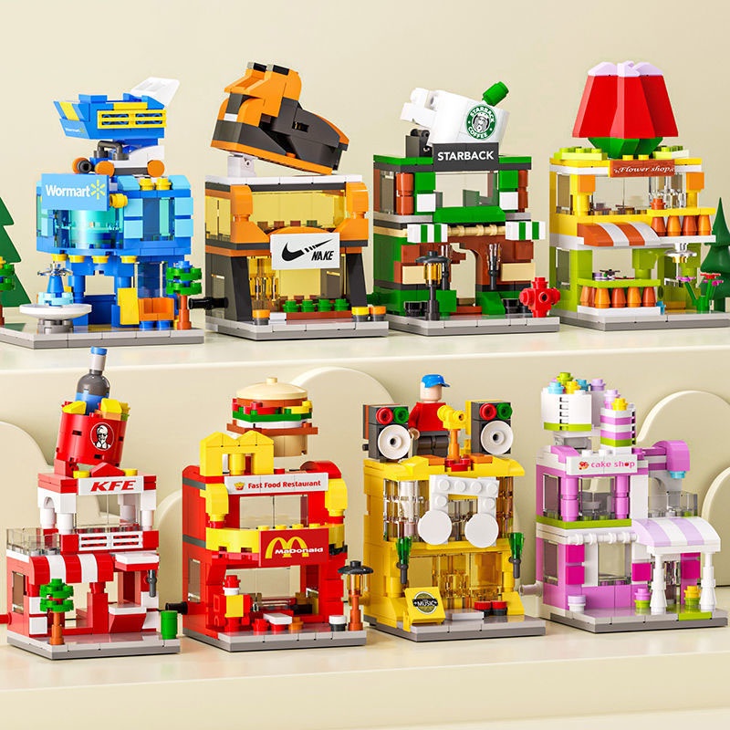 [COD] Mini City Street View Building Blocks Blok Bangunan Anak Model Mainan Edukasi