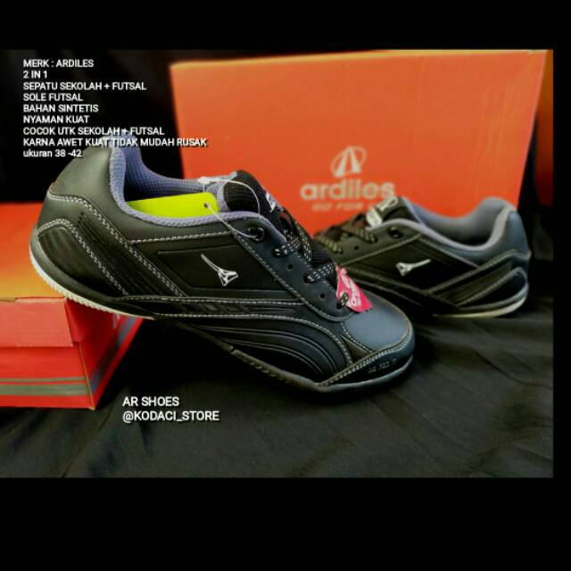 SEPATU SEKOLAH ARDILES DEWASA /SEPATU SEKOLAH FUTSAL /SEPATU FUTSAL HITAM DEWASA /SEPATU ARDILES