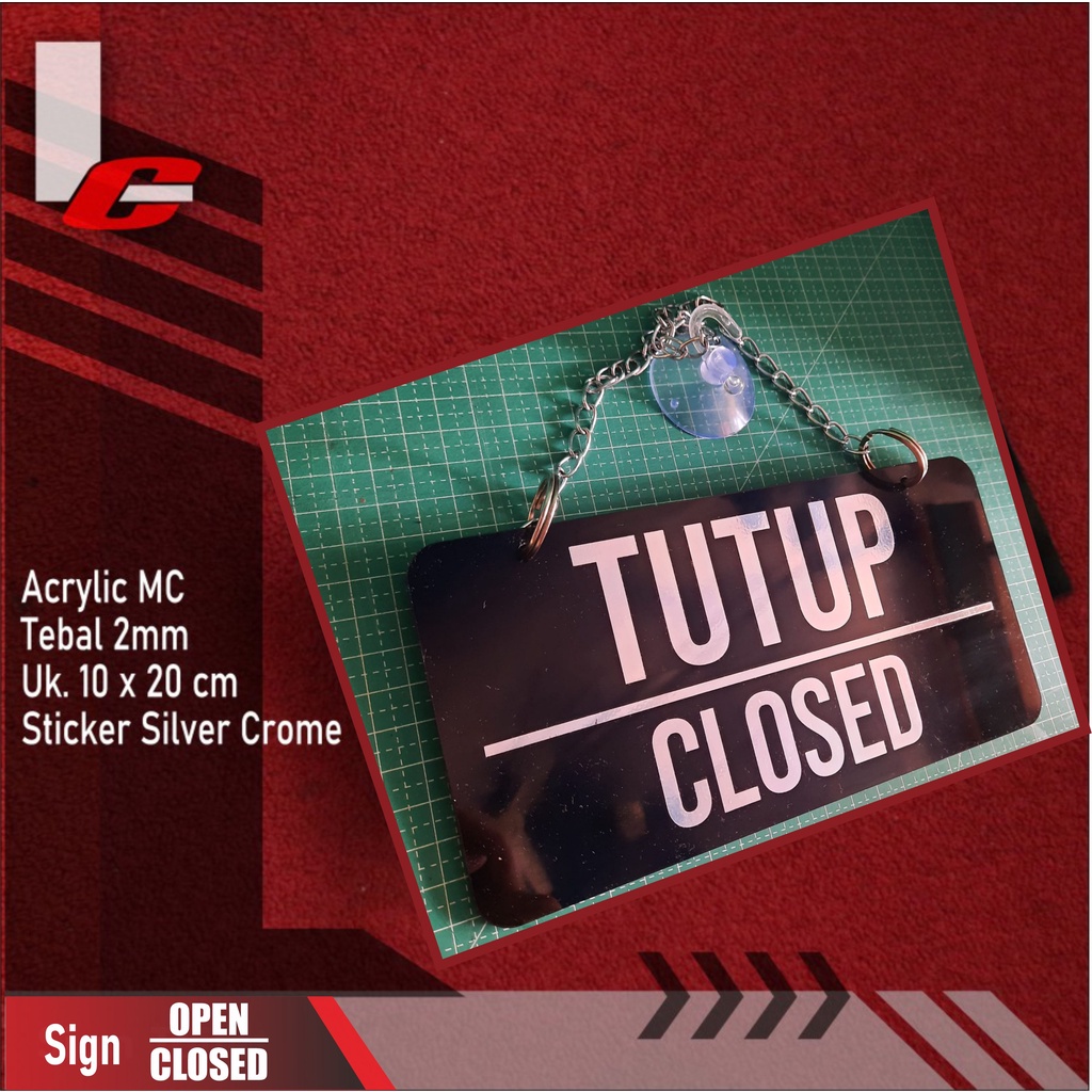 Akrilik Gantung Buka/Tutup bolak balik Tinggal pasang