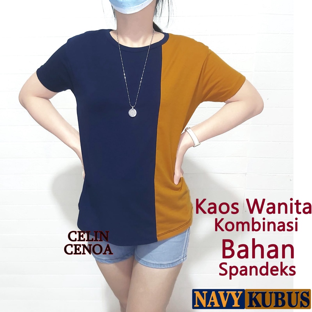 kaos wanita atasan wanita kombinasi t shirt wanita kaos oblong