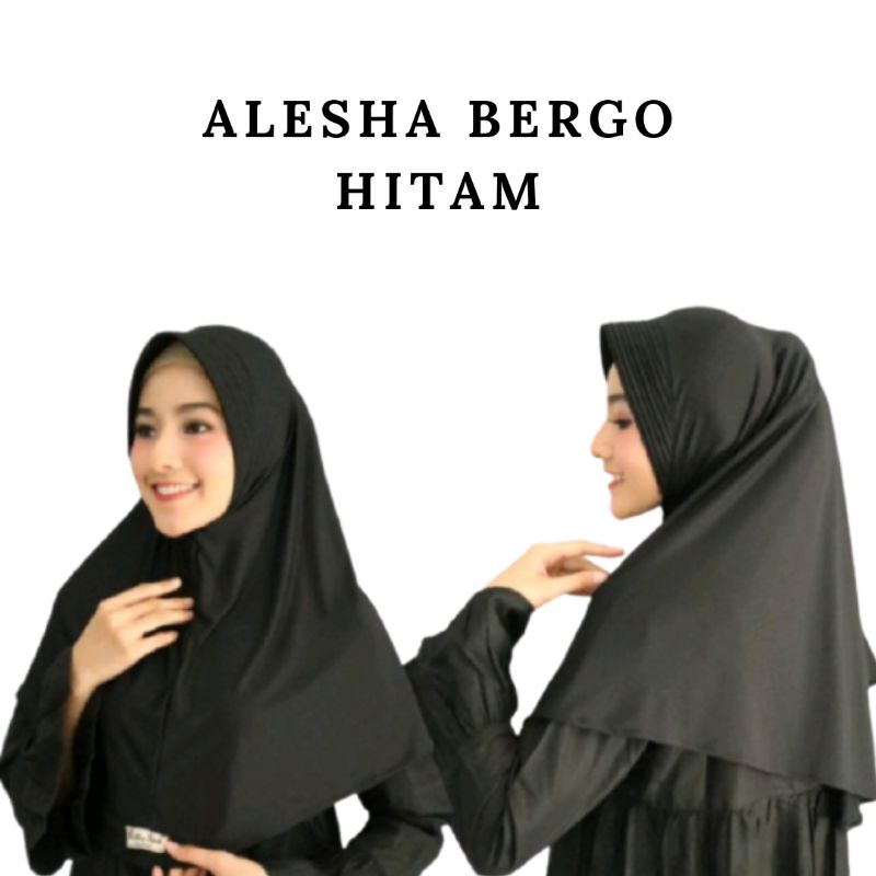 Bergo Sport Menutup Dada | Alesha Bergo Instan | Hijab Instan | Hijab Sport-Hitam
