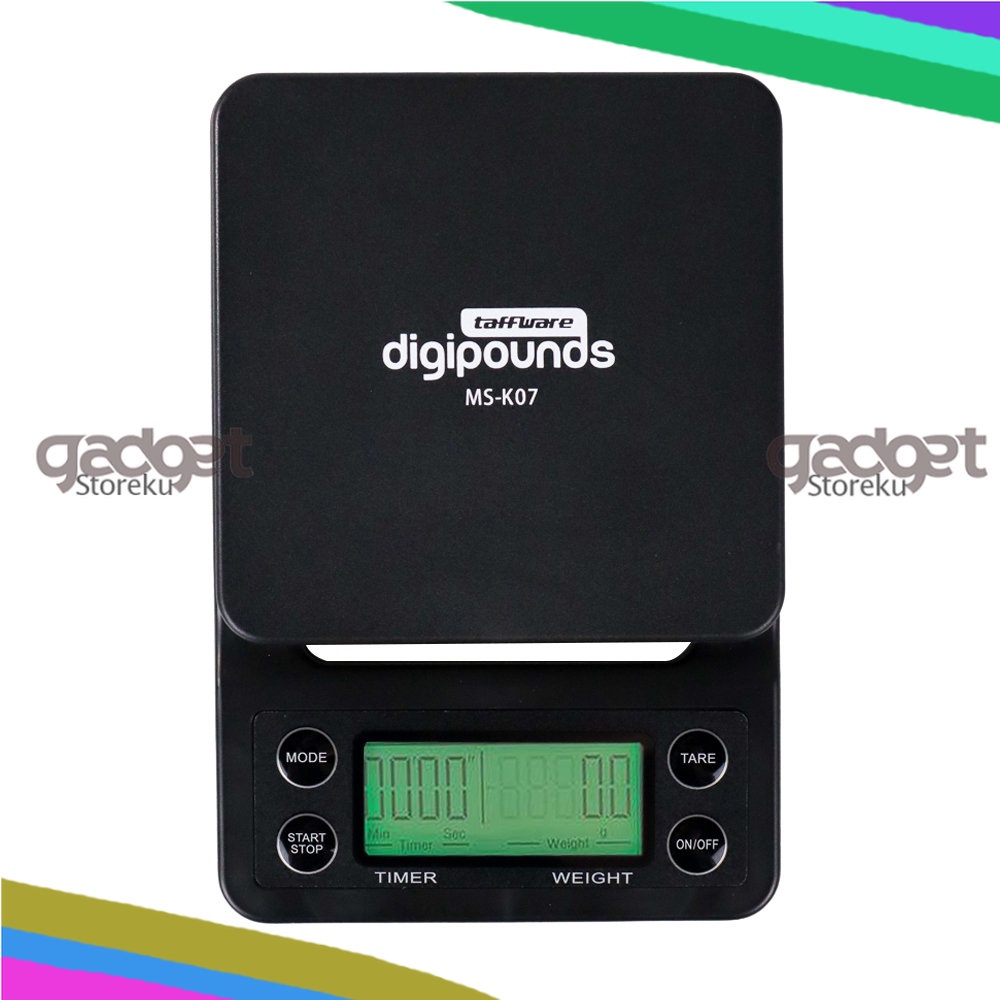 Timbangan Dapur Mini Digital  5kg Akurasi 0.1g dengan Timer - MSK07 Taffware Digipounds