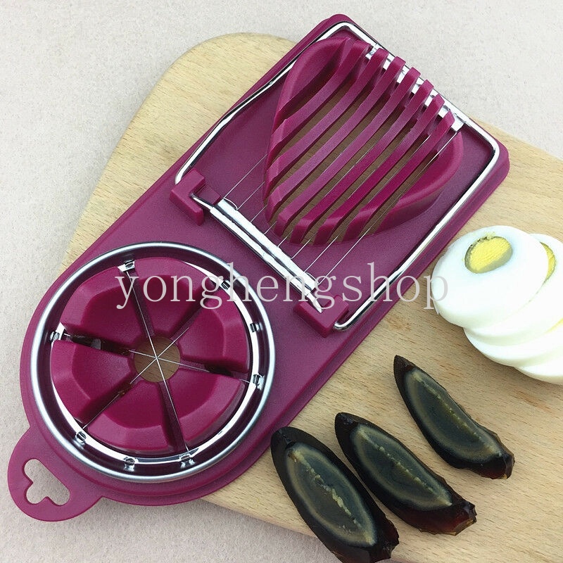 Alat Pemotong Telur Rebus Tomat Daging Buah 2 In 1 Bahan Stainless Steel Untuk Dapur